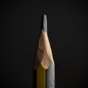 Hand sharpened pencil tip